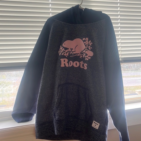 Roots Grey, Navy & Pink Pullover Hoodie XXL 13-14 *minor snag left sleeve - Picture 12 of 12